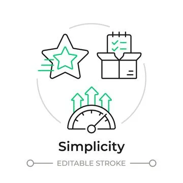 Simplicity duotone line art concept icon Stock Illustration