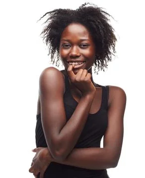 Simplicity is everything. Portrait of a beautiful young woman expressing Stock Photos