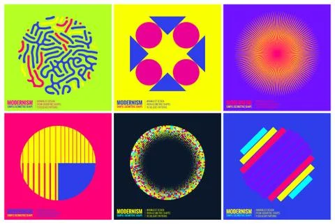 Simplicity Geometric Design Set Clean Lines and Forms Stock Illustration