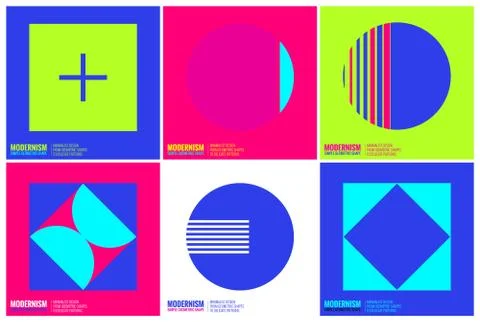 Simplicity Geometric Design Set Clean Lines and Forms Stock Illustration