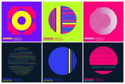 Simplicity Geometric Design Set Clean Lines and Forms Stock Illustration