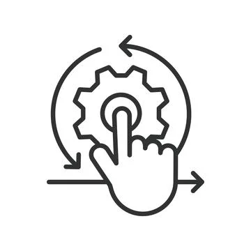 Simplicity icon in line design. simplicity, clarity, focus, minimal, agile Stock Illustration