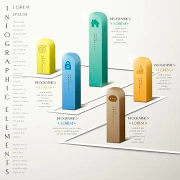Simplicity infographic template design Stock Illustration