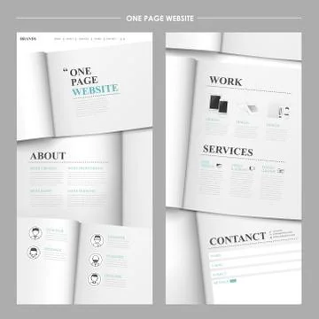 Simplicity one page website design Stock Illustration