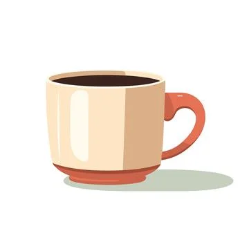 Simplicity in Sip: Flat Style Coffee Cup Illustration Stock Illustration
