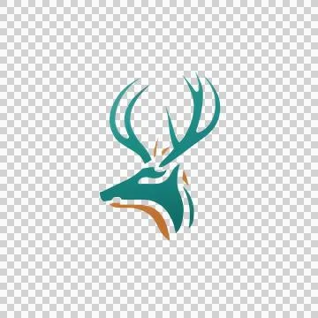 Simplicity Stag Logo Minimalistic logo of a deer Stock Illustration