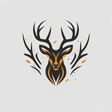 Simplicity Stag Logo Minimalistic logo of a deer Stock Illustration