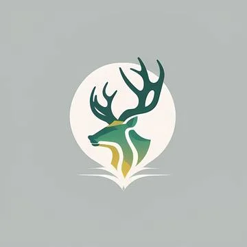 Simplicity Stag Logo Minimalistic logo of a deer Stock Illustration