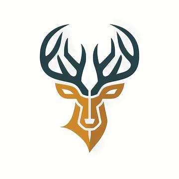 Simplicity Stag Logo Minimalistic logo of a deer Stock Illustration