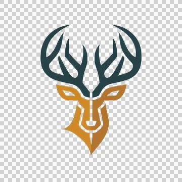 Simplicity Stag Logo Minimalistic logo of a deer Stock Illustration