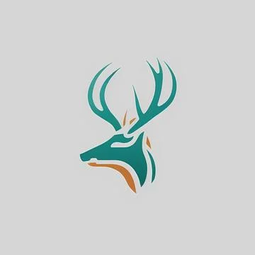 Simplicity Stag Logo Minimalistic logo of a deer Stock Illustration