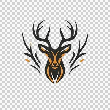 Simplicity Stag Logo Minimalistic logo of a deer Stock Illustration