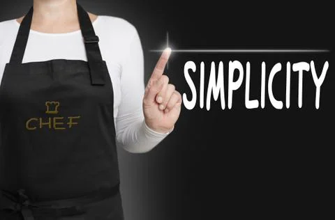 Simplicity touchscreen is operated by chef 스톡 사진