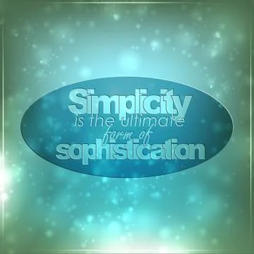 Simplicity is the ultimate form of sophistication Stock Illustration