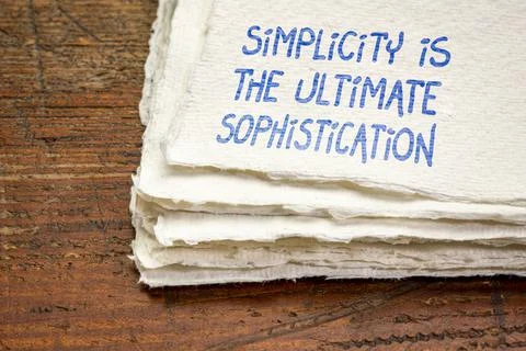 Simplicity is the ultimate sophistication Foto stock