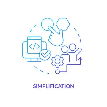 Simplification blue gradient concept icon Stock Illustration