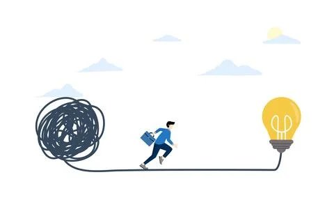 Simplification concept of idea to find solution Stockillustratie