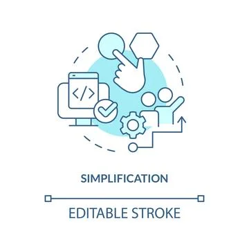 Simplification turquoise concept icon Stock Illustration
