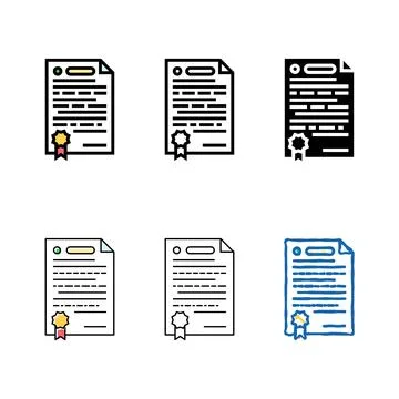 Simplified agreement document file color icon vector Stock Illustration