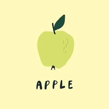 Simplified apple drawing. Vector design object Stock Illustration