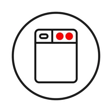 A simplified appliance diagram within a circle representing technology inno.. Illustrazione stock
