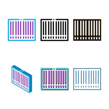 Simplified barcode bar code icon vector outline Stockillustratie