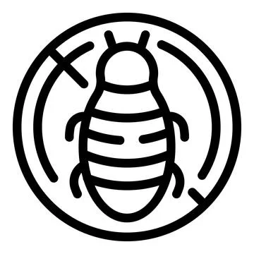 Simplified bedbug icon within circular outline Stock Illustration