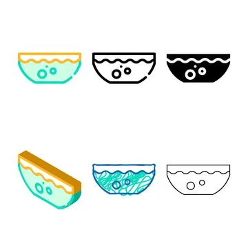 Simplified beetroot soup color icon vector symbol Stock Illustration
