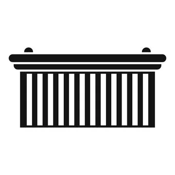 Simplified black icon of ionic column Stock Illustration