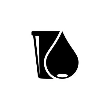 Simplified black icon of a water drop and measuring cup Ilustração Stock