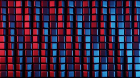 Simplified blockchain depicted through stylized geometric shapes, offering a  Stock Footage 297689797