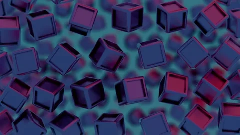 Simplified blockchain depicted through stylized geometric shapes, offering a  Stock Footage 297689843