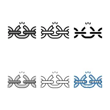 Simplified broken link color icon vector Stock Illustration