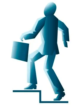 Simplified businessman with briefcase Stock Illustration
