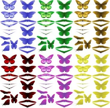 Simplified butterflies Stock Illustration