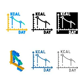 Simplified calorie reduction gradually color icon vector Stock Illustration