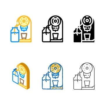 Simplified capsule coffee machine color icon vector Stock Illustration