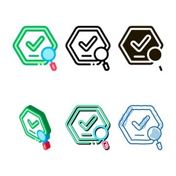 Simplified check mark icon vector outline Stock Illustration