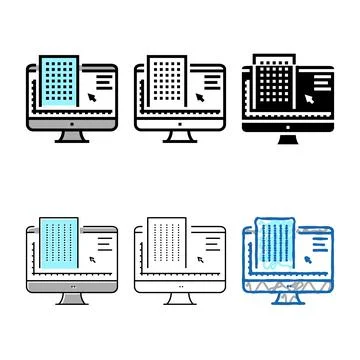 Simplified construction engineering color icon vector Stock Illustration