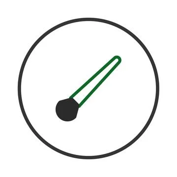 A simplified cosmetic brush inside circle frame showcases minimalistic eleg.. Stock Illustration