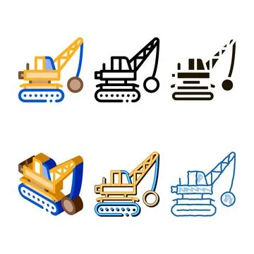 Simplified demolish machine icon vector outline Stockillustratie