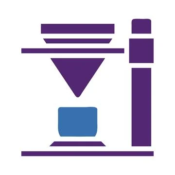 Simplified depiction of additive manufacturing process conveying technologi.. Stock Illustration