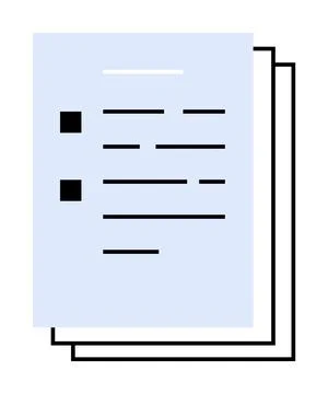 Simplified Document Representation with Bullet Points and Minimalist Design Stock Illustration