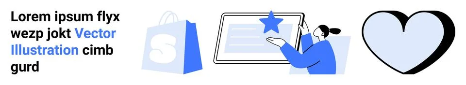 Simplified E-commerce and Customer Experience Design with Flat Vector Art Stock Illustration