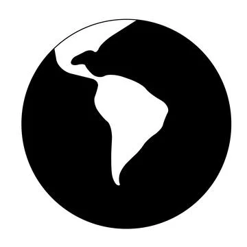 Simplified Earth globe with map of South America Stock Illustration