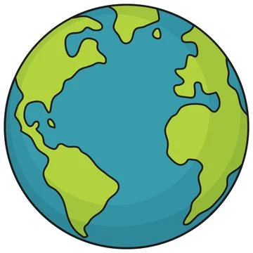 Simplified Earth Vector Illustration with Bold Colors Stock Illustration