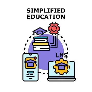 Simplified education concept, learning management system Stock Illustration
