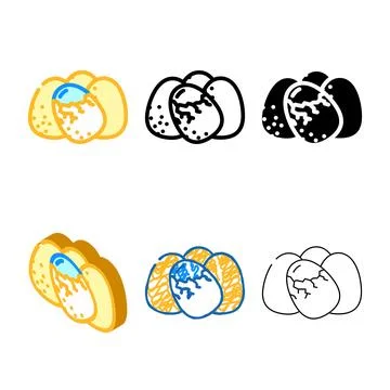 Simplified egg chicken shell color icon vector Stock Illustration