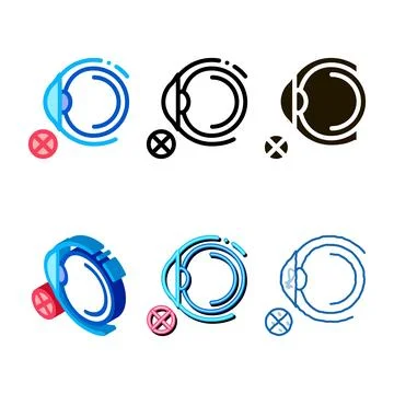 Simplified eyeball glaucoma icon vector outline Stock Illustration