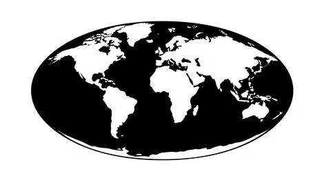 Simplified flat world map Stock Illustration